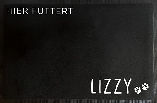 Manilu Personalisierte Napfunterlage Fußmatte | Wunschnamen | Hunde & Haustier | versch. Größen | rutschfest | Filzoberfläche | Futterstation (Hier FUTTERT - 35x50cm)