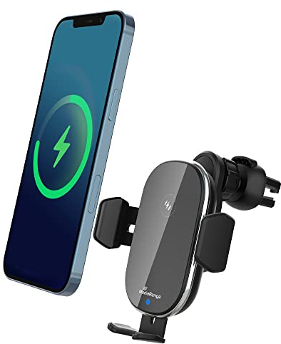 MediaRange Stazione di ricarica rapida induttiva per auto, con funzione di ricarica per ricarica wireless, ricarica rapida Qi da 15 W, caricatore wireless USB, compatibile con iPhone, Samsung