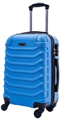 R.Leone Valigia Trolley Bagaglio a mano Rigido Ultraleggero in ABS 4 Ruote Autonome (Azzurro, 2026 Valigia 55x40x20cm)