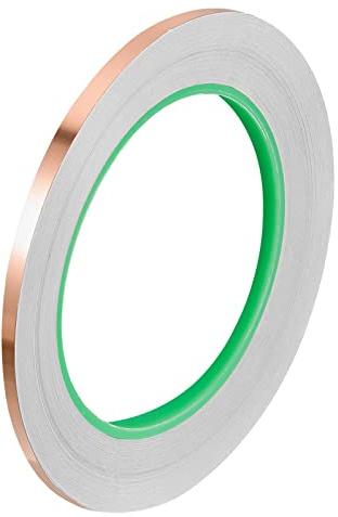 PATIKIL Cuivre Ruban 0,2 Pouce x 21 Yards 0,1 Épais Cuivre Feuille Ruban Double Face Conducteur Adhésif EMI Blindage pour Électronique, Circuits, Mise à Terre