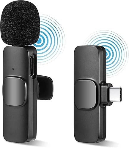 iZEN Kabelloses Mini-Lavalier-Ansteckmikrofon für Aufnahmen, Mikrofon, Live-Streaming für Android-Handys (nur USB-Typ-C-Anschluss), kompatibel mit Samsung, Huawei, Vivo, Oppo für YouTube, TikTok,