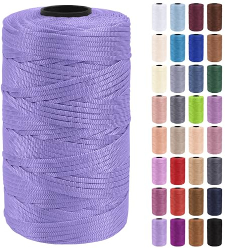 Uiopa Fettuccia per Borse a Uncinetto, 3mm x 200m Filato Uncinetto in Polipropilene, Filo Crochet Yarn per Borse, Fai da Te, Decorazioni, Artigianato