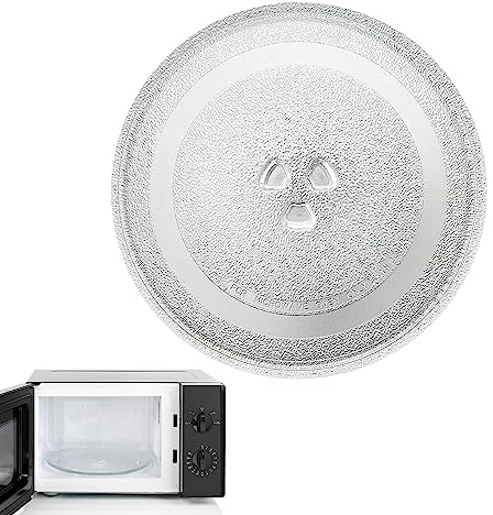 TECHEEL G - Piatto girevole per microonde, piatto da 24,5 cm, piatto girevole per forno a microonde, piatto in vetro per forno a microonde, cucina, sala da pranzo, ufficio