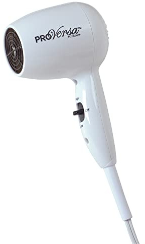 Jerdon 1600W Compact Hair Dryer - White Travel Hair Dryer with 72 Power Cord - JHD8W
