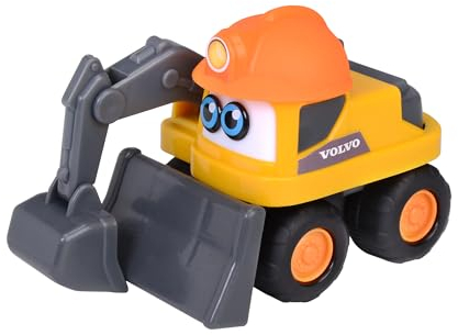 Dickie Toys ABC - Veicolo da cantiere Volvo Builder Team (12 cm) a partire da 1 anno – Auto giocattolo con effetto movimento, giocattolo per neonati e bambini dai 12 mesi, 3 pezzi, selezione casuale