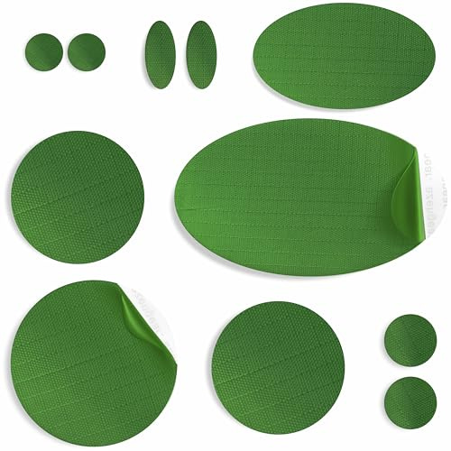 Stick-On Repair Patches for Down Jackets, Tents, 11 Pcs, Cool Green