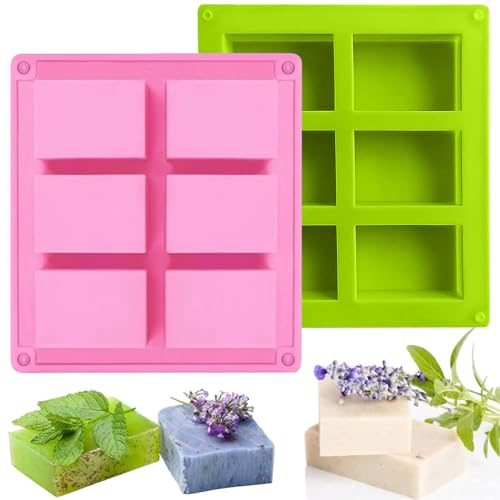 Giugio Seifenformen Silikon, 2 Stück Handgefertigte Seifenform, DIY Silikon Form, Soap Mold, Zubehör für die Seifenherstellung Weiche Antihaft Cupcake Muffin Backform Hausgemachte Handwerk (D)