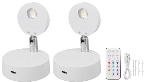 LED Spotlight Accent Lights RGB Indoor Closet Picture Lights 13 Color Mini Showcase Light Dimmable RGB Rotatable Wall Lamp with Remote Control Timer for Painting Artwork Store