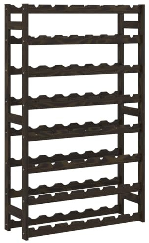 vidaXL Casier à Bouteilles pour 56 Bouteilles, Étagère à Vin avec Rangement, Casier à Bouteilles, Porte-Bouteilles, Moderne, Noir Bois de Pin Solide