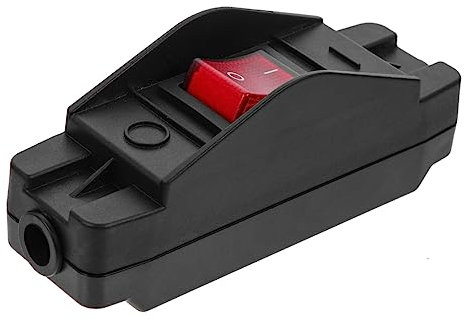 UPKOCH Inline Wippschalter für Spiegel und Wandleuchten mit Abs Zinklegierung Gehäuse Kabelclip zur Befestigung zum Ersetzen oder Hinzufügen