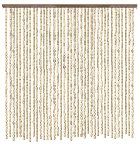 Sh000ad Bambusvorhang Hängende Holzperlen Türvorhang,Teilervorhang,Retro-Stil Perlenvorhang für Türen,Fenster,Raumteiler Deko Holzperlenvorhang,Anpassbar,Breite x Höhe (120cm x 220cm(120 Stränge))
