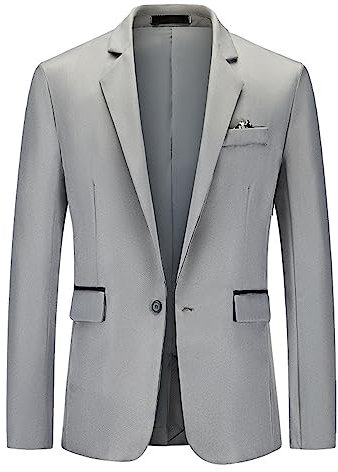 Herrenanzug, schmale Passform, Ein-Knopf-Smoking, Acket, Business-Anzug, Hochzeit, Party, Heimkehr, Anzüge für Herren, Skelett-Anzug, Kostüm für Herren, grau, XL