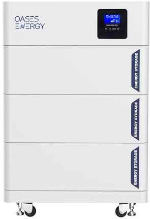 Oasesenergy LiFePO4 48V 300Ah Lithium Batterie mit 5kW Wechselrichter, Stapelbarer Batteriespeicher 10kWh, modulare Erweiterbarkeit, ideal für pv speicher, solarspeicher, solaranlage PV, stromspeicher
