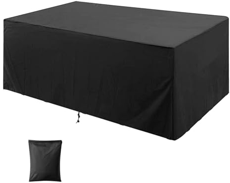 Schutzhülle Gartenmöbel Abdeckung, 242x142x70cm Abdeckplane Wasserdicht Gartenmöbel Terrassenmöbel Abdeckung Anti-UV Abdeckhaube Gartenmöbel Schwerlast 420D Oxford Outdoor Abdeckhaube für Möbelsets