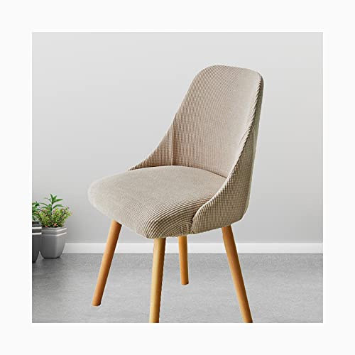 Mswborml Curvo Fundas para Sillas de Oficina Ajustables con Brazos 4/2 Pack, Estilo Nórdico Funda Sillas Cocina Anti Gatos, Elásticas Funda Sillas de Taburete Isla de Cocina,Light Khaki,2PCS