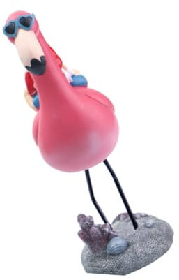 Gogogmee Nain De Jardin Flamant Rose en Résine pour Décoration Extérieure Jardin Pelouse Statue Légère Imperméable Ornement Décoratif Résistant Aux Intempéries