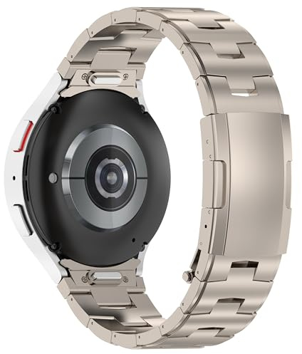 Miimall Titanband för Samsung Galaxy Watch FE/7/6/5/4 40 mm 44 mm, inget mellanrum lätt metallarmband för klocka 6 Classic/5 Pro/4 Classic, Samsung Watch ersättningsrem för män kvinnor