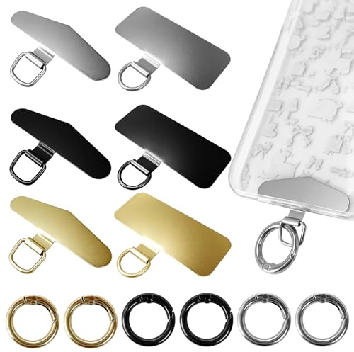 Jiehaojia Phone Tether Tags, Phone Lanyard Tether Patch,Phone Strap Tether Tabs,Phone Lanyard Pad for Mobile Phones Most Smartphones Safety Wrist Neck Strap