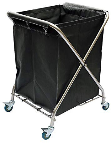 Wäscheaufbewahrungswagen, Trolleys, Schönheitssalonwagen, zusammenklappbarer Wäscherollwagen, Wäschesortierkorb mit Hochleistungsbremsrad, Reinigungswagen aus Edelstahl für Hotels/Lobbys/K G