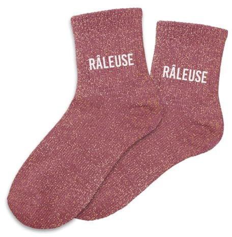 Chaussettes roses paillettes Râleuse
