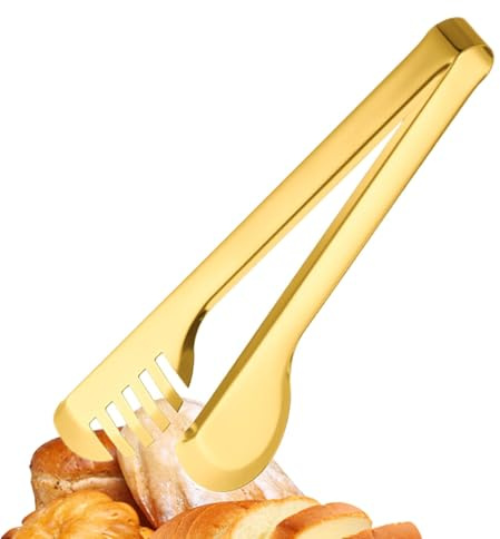 Spaghetti-Zange zum Kochen – halbrunde Küchenzange, Metallzange zum Kochen, goldene Servierzange zum Grillen, Servierzange mit U-förmigem Griff, Küchenutensilien zum Kochen von Grillgerichten, rutschf