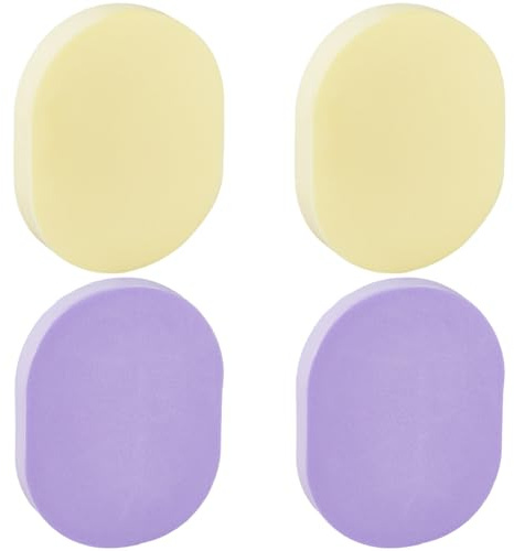 GORGECRAFT 4 éponge Nettoyante pour Le Visage Ovale Tampons Démaquillants Éponges de Mélange Réutilisables Éponges de Maquillage,Fond de Teint Nettoyage Quotidien Exfoliation Douce Outil de Beauté