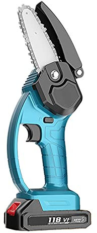 Tronçonneuse électrique sans fil de 4 po, mini tronçonneuse à piles, scie à main portative, sécateur, tronçonneuse avec batterie rechargeable de 118 V pour la coupe du bois de branches d'arbres, l'éla