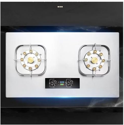 Minuteur de cuisinière à gaz 2 brûleurs double face indépendante – 8,0 kW (LPG) en acier inoxydable avec dispositif de protection contre les flammes accidentelles
