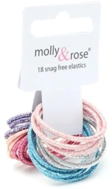 Set of 18 Girls Small Assorted Glitter Endless Elastic Bobble Hair Bands