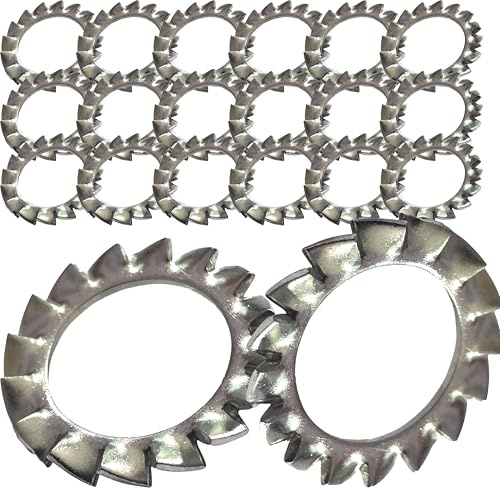 Arandelas dentadas externas M6 de acero inoxidable A2 DIN 6798A (paquete de 20)