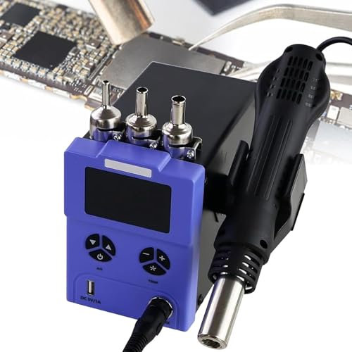 Stazione Di Saldatura E Dissaldatura Ad Aria Calda Da 600 W, Per Rilavorazione SMD, Riparazione Telefoni, Stazione Di Rilavorazione Con Pistola Riscaldante 110 V/220 V, Con 3 Ugelli Ad Aria Calda