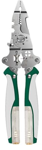 16-in-1 Multifunktionale Abisolierzange mit Spannungskabel, Abisolieren von Elektrikern, Schneiden, Crimpen, Scheren-Tester, N5V1
