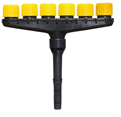 Efficiente irrigatore da giardino, ugello regolabile per irrigazione uniforme in cortili e spazi esterni (6 fori)