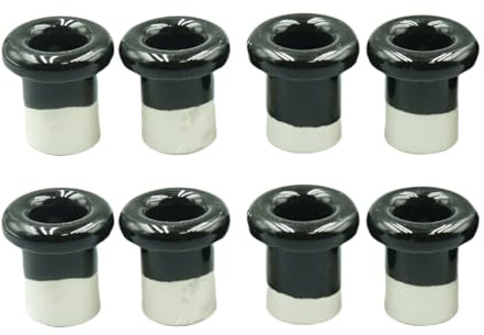 Set di 8 isolatori in porcellana per cavo tessile per installazione elettrica vintage nero