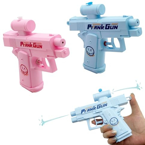 Mino Plus 2-pack prank pistol, stråk vattenpistol, omvänd vattenspray squirter leksaker, omvända vattenpistoler spruta fram och hin, rolig vattenpistol för vuxna och barn