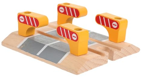 ERINGOGO Wooden Train Track Accessories Railway Railing Barrier for Pretend Play Scene Educational Toy for Boys and Girls