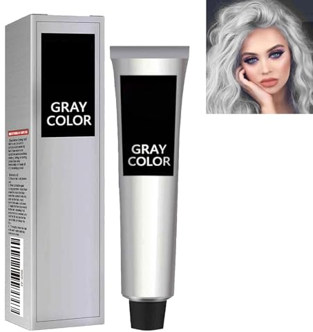 KOAHDE Crema de Cabello Gris Plateado,Crema de Cabello Gris Plateado,Crema De Tinte Para El Cabello Gris,1PC,Para Todos los Tipos de Cabello, Sin Daño