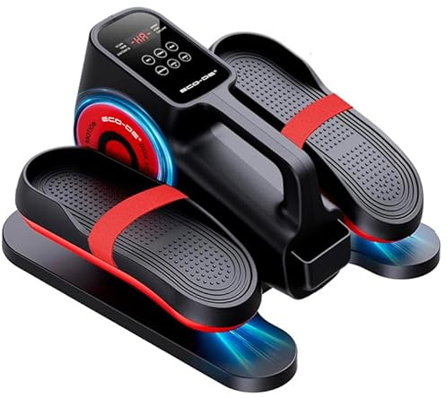 ECODE® Mini Eliptica Electrica con 30 Niveles de Velocidad, 5 Funciones, Pedales con Correas, Pantalla LED, Mando a Distancia, Silenciosa y Portable - Pedaleador Electrico para Mayores y Ancianos