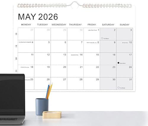 Djowyh Calendario De Pared 2026-2027,Planificador Con Bloques Rayados Grandes - Calendario de 18 Meses Enero 2026 - Junio 2027 | Para Organizar Tareas Objetivos Citas Y Festivos