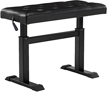 Pianopall i läder, I-formad pianobänk med högdensitetssvampar, hydrauliskt lyftande pianopall med skyddande fotskydd, svart lyxig stil, svart lyxig stil, svart stil,Black Style