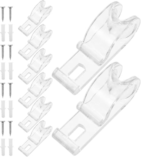 8PCS Roman Blind Clips - Clear Blind Cord Safety P Clips with Screws & Pillars - Roller & Roman Blind Chain Holders - Child Safety Blind Accessories