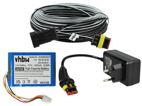 vhbw 1x Alimentation, 1x Batterie 3400 mAh, 1x Câble Basse Tension 30 m Remplacement pour 5931636-01 pour Tondeuse à Gazon