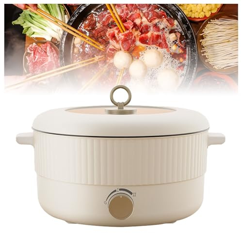 Olla for estofado multifuncional, olla caliente eléctrica con tapa, olla de cocina portátil for el hogar, olla eléctrica for parrilla de barbacoa de 5 litros for sopas, guisos, fondues