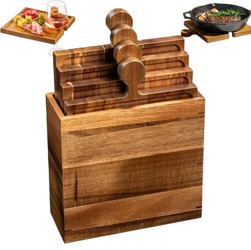 Tagliere in legno per salumi, vassoio lavabile, 40,6 x 25,4 cm, con legno robusto, accessorio da cucina, gadget per la preparazione degli alimenti con superfici lisce, tagliere per servire formaggi