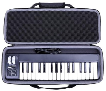 MIDI Keyboard Case MIDI Controller Keyboard Cover EVA Hard Case, 32-Key Midi, Protective Carrying Storage Bag Only