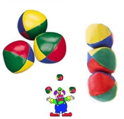 The Home Fusion Company Lot de 3 Traditionnel Balles de Jonglage Clown Multicolore & Cirque Style