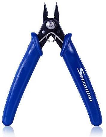 SPEEDWOX 5 Inch Flush Cut Wire Cutters Small Flush Cutter Pliers Diagonal Side Cutting Plier Mini Electronic Scissors Micro Shear French Spring Precision Fine Pliers Jewelry Making Tool