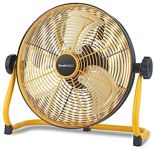 Geek Aire CF Ventiladores con 12 Pulgadas, 16 Pulgadas, 10 Pulgadas, 2019 Modelo amarillo-12inch, 12 Inch New Model