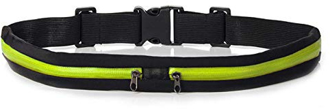 Cintura da Corsa Marsupio Sportivo Elastico Fascia Running Impermeabile con 2 Tasche Porta Cellulare Telefono per Smartphone Sport Jogging Viaggio Bicicletta Dual Pocket Grande Borsa a Uomo Donna