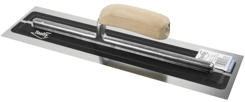 Toolty Ultra Flexible Plaster Finishing Skimming Trowel - Stainless Steel Finishing Hand Tool - with Wooden Handle - 16 inch - TLTY8042